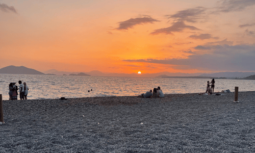 tramonto lungo la via licia in Turchia